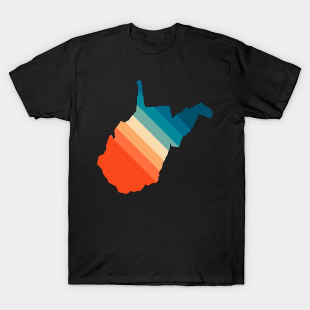 West Virginia State Retro Map T-Shirt by n23tees